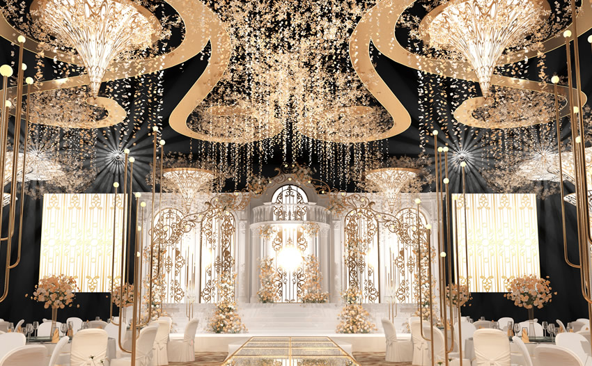 襄垣花木兰喜事汇金色大厅效果展示